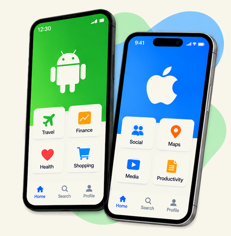 Náhľady Android a iOS aplikácií